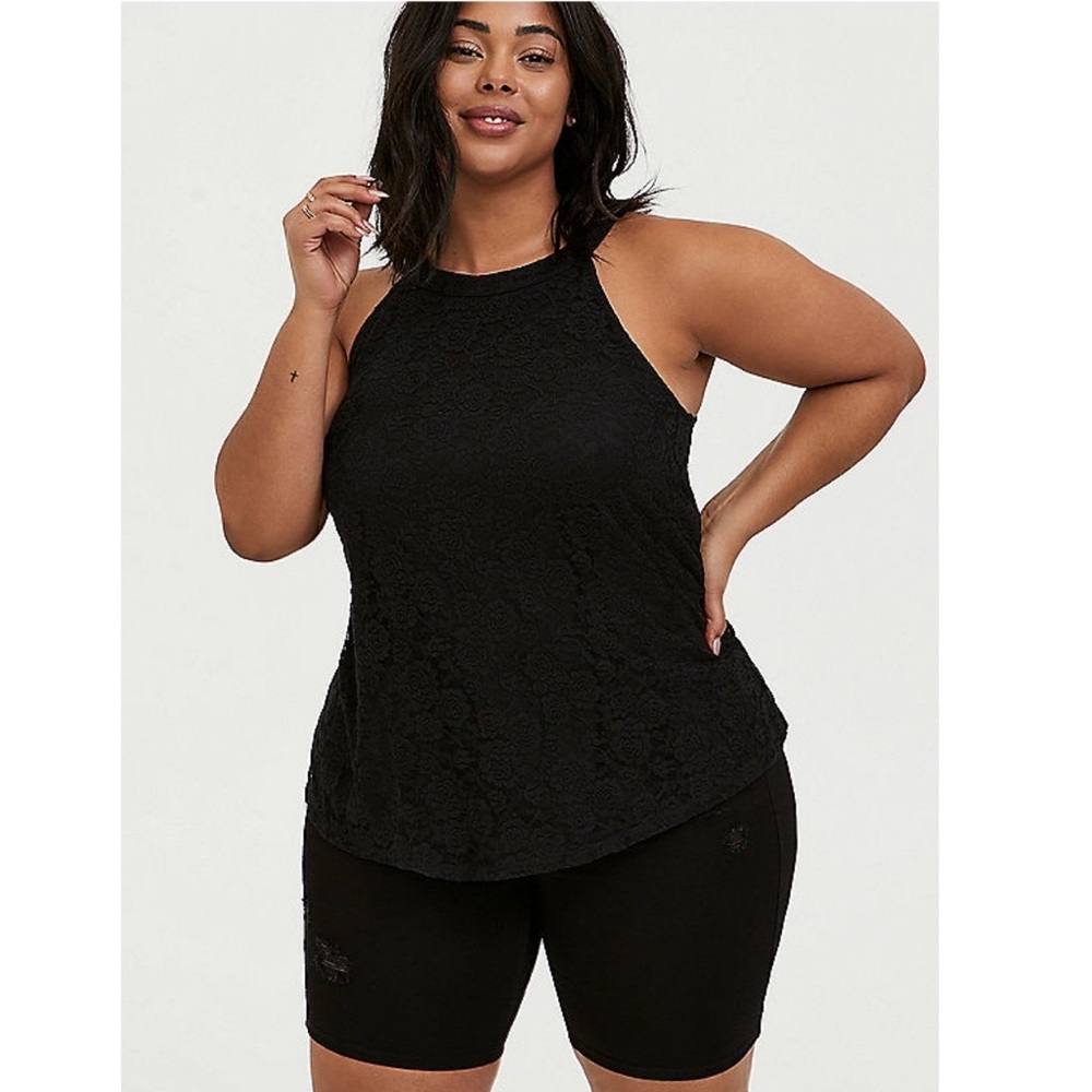 NWT Torrid Black Lace Goddess Tank 1x